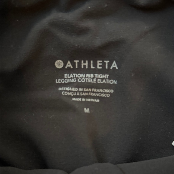 Women's Athleta Black Ribbed High-Waisted Leggings - Picture 2 of 4